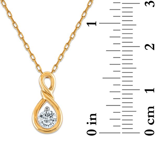 LoveSong EcoLove 1 4 CTW Lab Grown Diamond Infinity 18-inch Pendant in 10KT Yellow Gold Fashion