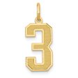 14k Medium Satin Number 3 Charm Fashion