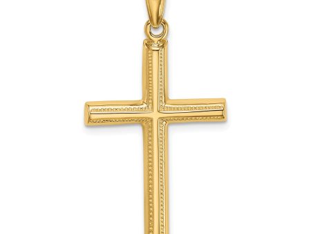 14KT Yellow Gold 40X20MM Cross Pendant-Chain Not Included on Sale