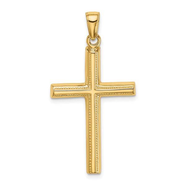 14KT Yellow Gold 40X20MM Cross Pendant-Chain Not Included on Sale