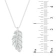 1 10 CTW Diamond Feather 18-inch Pendant in Sterling Silver For Sale