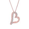 EcoLove 1 4 CTW Lab Grown Diamond 18-inch Heart Pendant in Rose Gold Plated Sterling Silver Sale