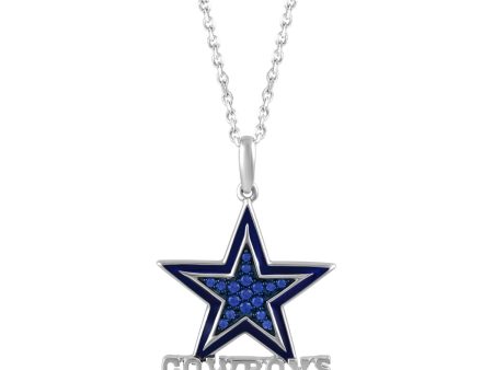 True Fans Fine Jewelry Dallas Cowboys 18-inch Pendant in Sterling Silver For Sale