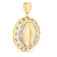 14KT White and Yellow Gold 32X22.6MM Religious Virgin Mary Pendant. Chain Not Included Online Sale