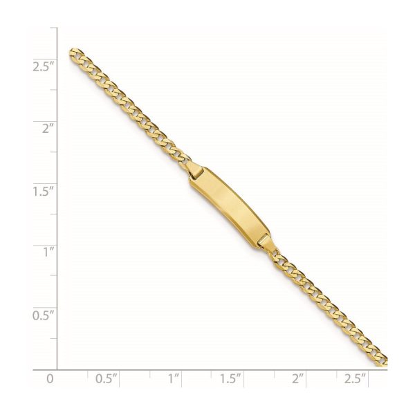 14KT Yellow Gold 8-inch 5MM Lobster Clasp Curb ID Bracelet Hot on Sale