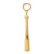 14KT Yellow Gold 25X2MM Three Dimensional Baseball Bat Pendant. Chain not Included Sale