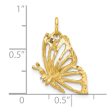 10KT Yellow Gold 25X12MM Diamond-cut Butterfly Pendant. Chain Not Included For Sale