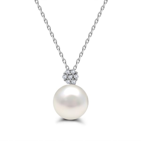 Pearl and White Sapphire Ring Pendant Earrings Set in Sterling Silver For Cheap