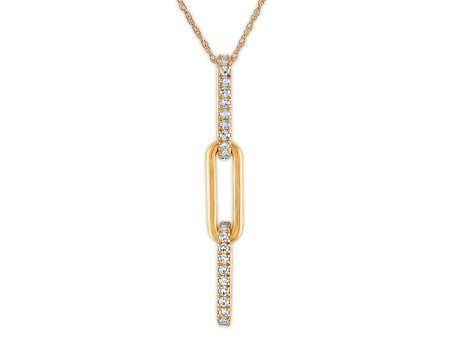 LoveSong 1 5 CTW Diamond Fashion Drop & Dangle Paper Clip 18-inch Pendant in 10KT Yellow Gold For Discount