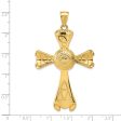 14KT Yellow Gold 65X37MM Cross Pendant. Chain Not Included For Sale