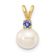 7MM Round Pearl and Tanzanite Pendant-Chain Not Included in 14KT Yellow Gold Online