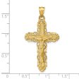 14KT Yellow Gold 42X23MM Crucifix Cross Pendant-Chain Not Included Cheap