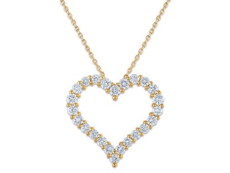 Signature EcoLove 1 CTW Lab Grown Diamond 18-inch Heart Pendant in 14KT Yellow Gold For Cheap