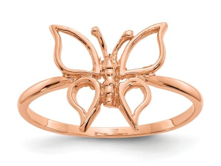 14KT Rose Gold Butterfly Ring; Size 7 Online Sale