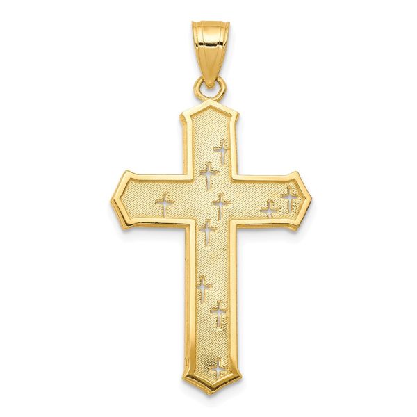 10KT Yellow Gold 35X21MM Cross Pendant. Chain Not Included Online now