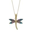 10KT Yellow Gold 23X22MM 18-inch Dragonfly Pendant Online Sale