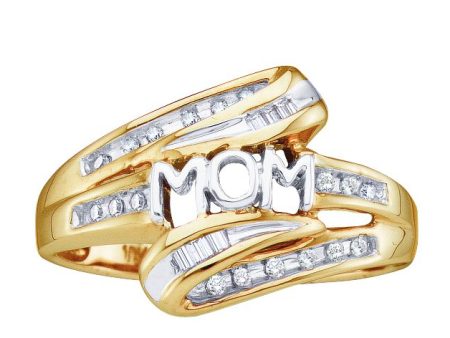 1 10 CTW Diamond Mom Ring in 10KT Yellow Gold Online