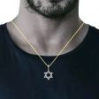 10KT Yellow Gold 3 4 CTW Diamond 33X19MM Star Of David Charm. Chain not Included Online now