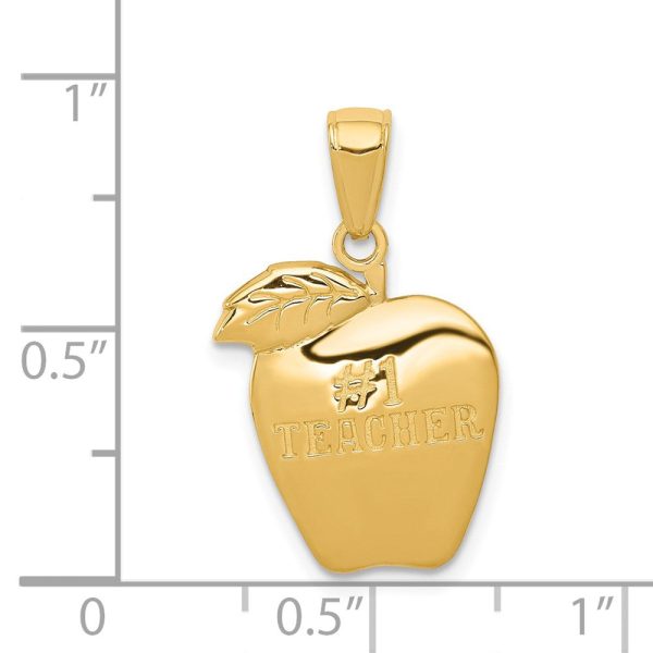 14KT Yellow Gold #1 Teacher Charm. Chain not Included Online