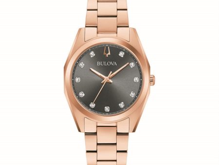 Bulova Classic Collection Diamond Accent Watch with 31MM Grey Round Dial and Stainless Steel Bracelet. 97P156 Supply