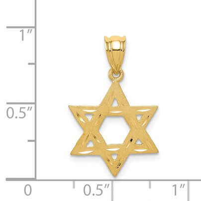 14KT Yellow Gold 24X16MM Star Of David Pendant. Chain Not Included Fashion