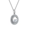 Signature EcoLove 3 4 CTW Lab Grown Diamond Halo Fashion Circle 18-inch Pendant in 14KT White Gold Supply