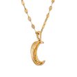 Diamond 18-inch Moon Pendant in 10KT Yellow Gold For Discount