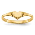 14KT Yellow Gold Childrens Heart Ring; Size 3 Hot on Sale