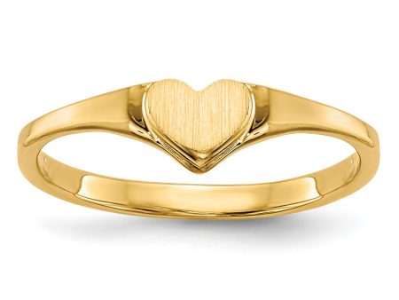 14KT Yellow Gold Childrens Heart Ring; Size 3 Hot on Sale