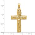 14KT Yellow Gold 45X24MM Crucifix Cross Pendant-Chain Not Included on Sale