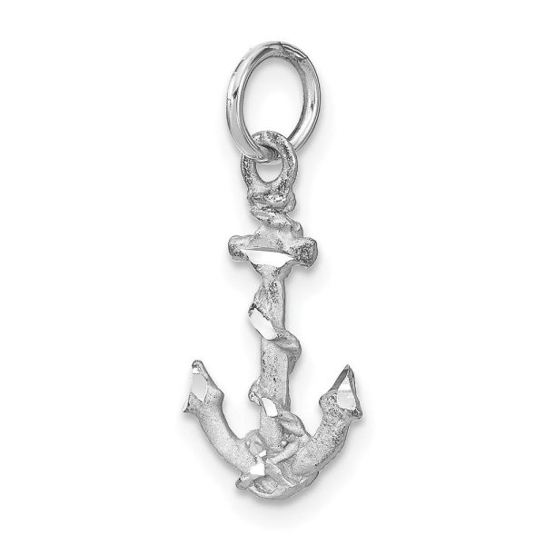 14KT White Gold 22X10MM 10MM Three Dimensional Anchor Pendant-Chain Not Included Supply