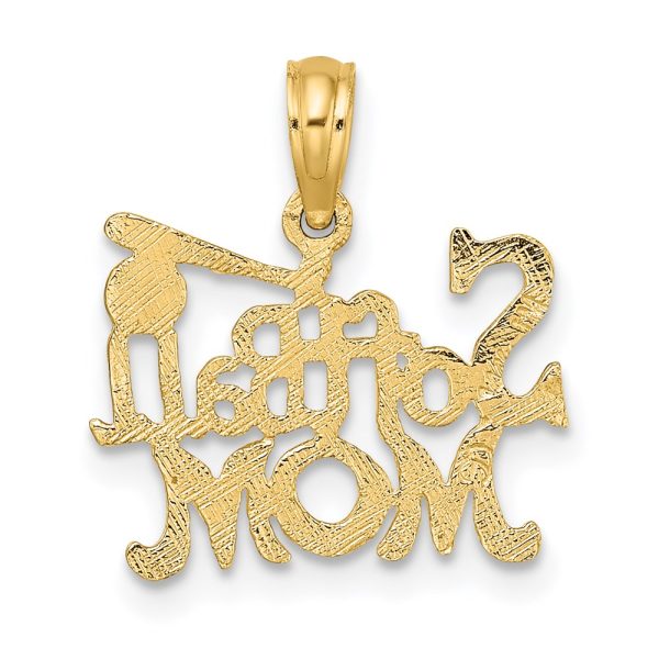 14KT Yellow Gold 12X16MM Softball Mom Charm For Sale