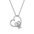 1 10 CTW Diamond Heart 18-inch Pendant in 10KT White Gold Supply