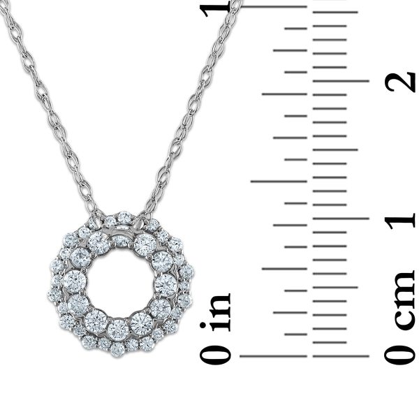 LoveSong EcoLove 3 8 CTW Lab Grown Diamond Fashion 18-inch Pendant in 10KT White Gold Discount