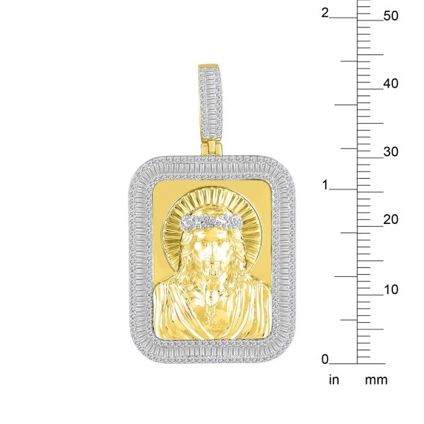 10KT Yellow Gold 1-1 2 CTW 46X27MM Jesus Christ Medal Charm. Chain not Included For Discount