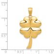 14KT Yellow Gold 30X18MM 4-Leaf Clover Pendant-Chain Not Included Discount