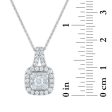 Signature 3 4 CTW Diamond Halo Cushion 18-inch Pendant in 14KT White Gold For Discount