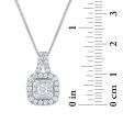 Signature 3 4 CTW Diamond Halo Cushion 18-inch Pendant in 14KT White Gold For Discount