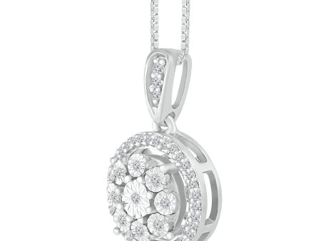 1 10 CTW Diamond Circle Fashion 18-inch Pendant in Sterling Silver Fashion