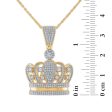 3 4 CTW Diamond Crown 18-inch Pendant in 10KT Yellow Gold Online