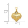 14KT Yellow Gold 16X11MM Diamond-cut Heart Pendant-Chain Not Included Online now