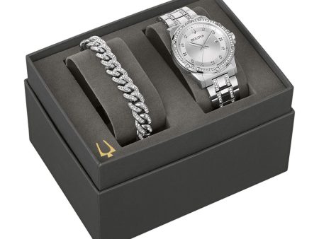 Bulova Crystal Collection 42MM Watch and Bracelet Set. 96K114 Online now