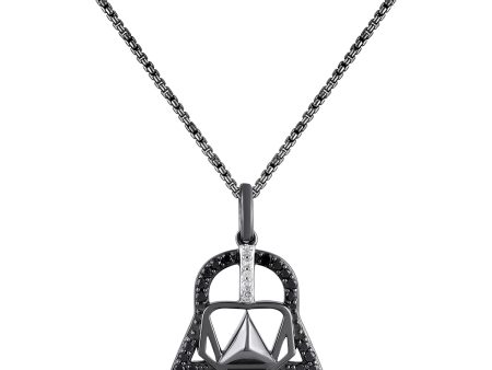 Black and White Diamond Darth Vader™ Pendant in Sterling Silver Online Hot Sale