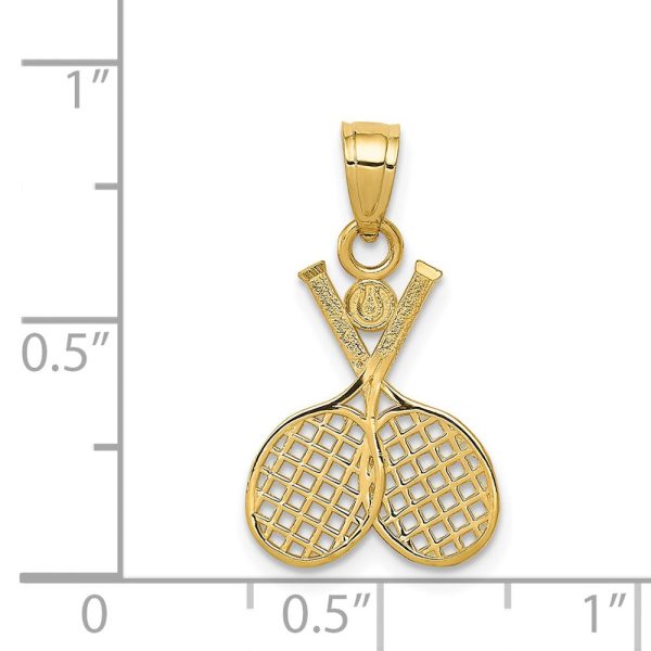 14k Double Tennis Racquet Charm Discount