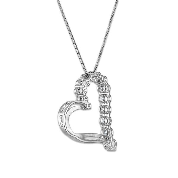 EcoLove 1 4 CTW Lab Grown Diamond 18-inch Heart Pendant in Gold Plated Sterling Silver Online