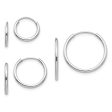 14KT White Gold 3-Pair Endless Hoop Earrings Cheap