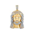 10KT Yellow Gold 2-1 3 CTW Diamond 48X30MM Jesus Christ Pendant. Chain Not Included Discount