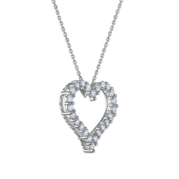 Signature EcoLove 1 CTW Lab Grown Diamond Heart Pendant in 14KT Gold Hot on Sale