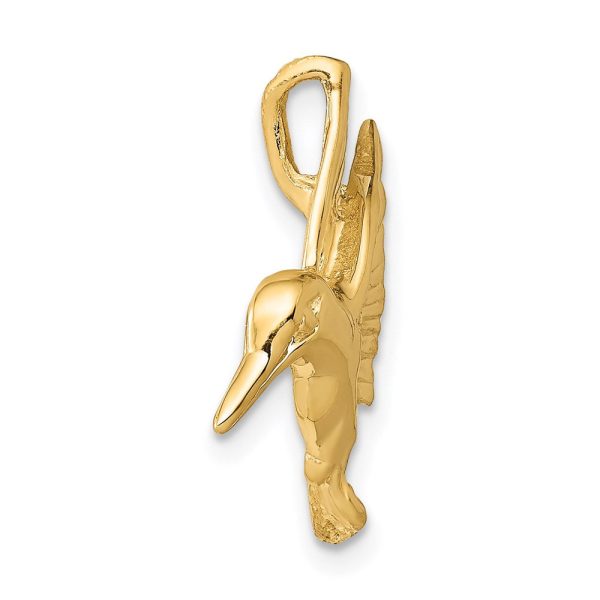 14KT Yellow Gold 19X18MM Hummingbird Pendant. Chain Not Included Sale