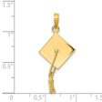 14KT Yellow Gold 30X15MM Graduation Cap Charm. Chain not Included Hot on Sale